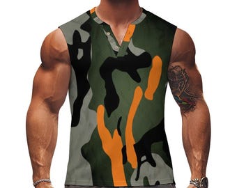 Chaleco de cuello Henley de 200 g/m² (impresión integral)