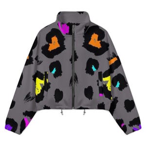 Fleece Sweatshirt Short Jacket for Women(All-Over Printing) image 5