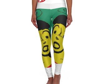 Leggings de yoga de talle alto con estampado de cómics y colores vibrantes / Estampado integral