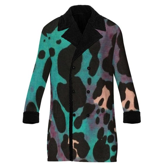 Double Breasted Suit Collar Trench Coat(All-Over Printing)