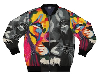 Bold Men's Bomber Jacket with Stand Out Details, Trendy Fashion Outerwear, Stylish Coat, Unique Zip Up Jacket, Cool Streetwear, Fashionable