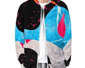 Camisa raglán con cremallera (estampado integral)