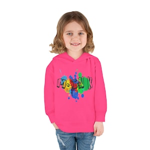 Colorful Mosaic Toddler Fleece Hoodie, Soft Kids Pullover, Kid&#39;s Sweater, Toddler Gift, Playtime Hoodie, Fun Casual Wear