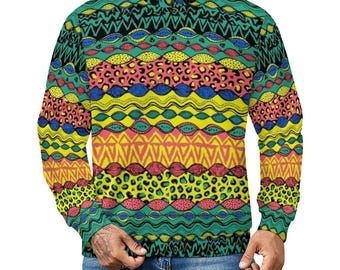 Sudadera informal de cuello redondo para hombre de 280 g/m² (estampado integral)
