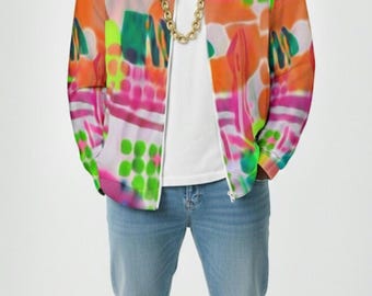 Camisa raglán con cremallera (estampado integral)