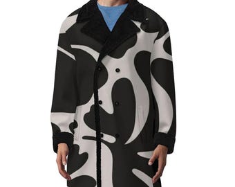 Gabardina cruzada con cuello de traje (estampado integral)