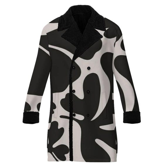 Double Breasted Suit Collar Trench Coat(All-Over Printing)