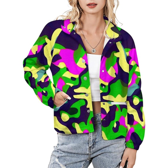 Women's Stand-Up Collar Fleece Jacket(All-Over Printing)