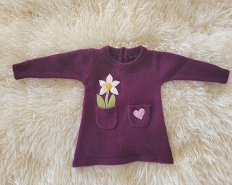 Upcycled Baby Dress with Flower Detail