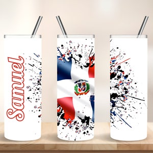 Vaso personalizado de la bandera dominicana