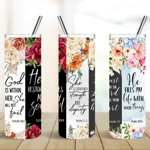 Bible verse, affirmation 20 oz sublimation tumbler