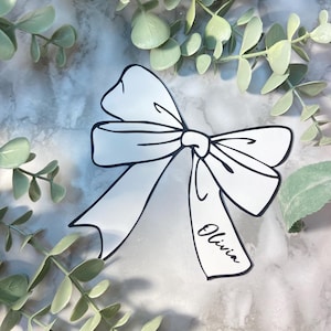Cartões de lugar com laço preto e branco - personalizáveis - decoração para festa de despedida de solteira - cartões de lugar de papel coquete - chá de panela