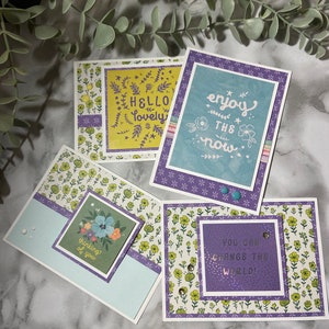 Ditzy Floral Greeting Cards - Note Cards (Set of 4)