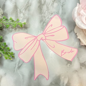 Rosa Schleifen Tischkarten - anpassbar - Junggesellinnenparty Dekor - Kokette Papier Tischkarten - Brautparty