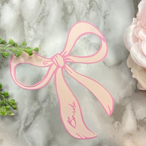 Rosa Schleifen Tischkarten - anpassbar - Junggesellinnenparty Dekor - Kokette Papier Tischkarten - Brautparty
