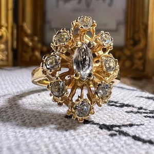 Gold Pinky Ring Elegant Cocktail Ring