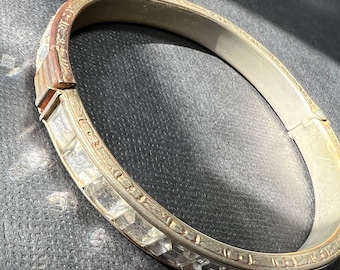 Vintage Rhinestone Bangle Bracelet 1920&#39;s Style Art Deco Bracelet