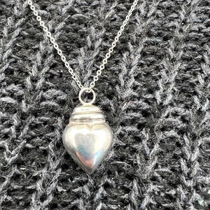 Sterling Heart Charm and Necklace Vintage Bubble Heart