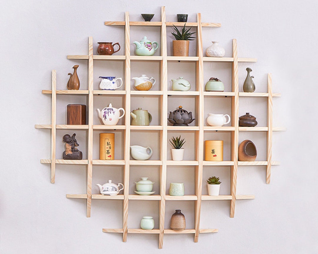 Solid Wood Circle Shelf Floating Wall Shelf. Modern Design Etsy