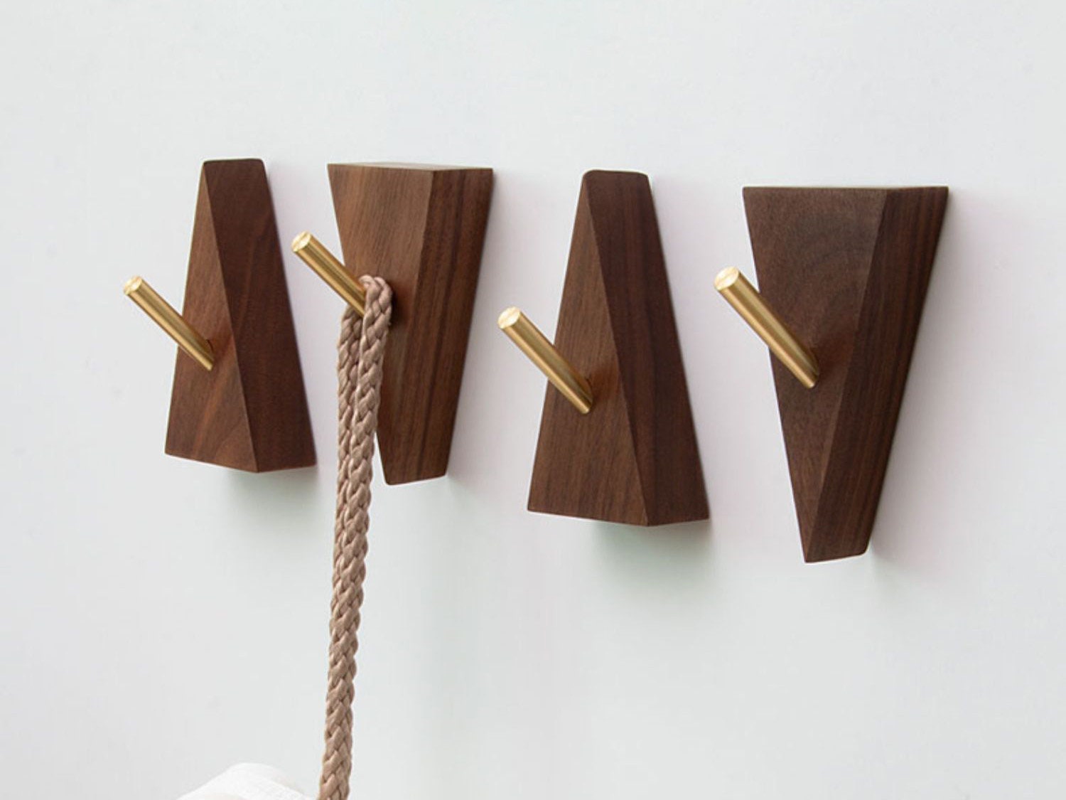 Wooden Hook, Geometric Shape Wood Wall Hook, Wooden Coat Peg Coat