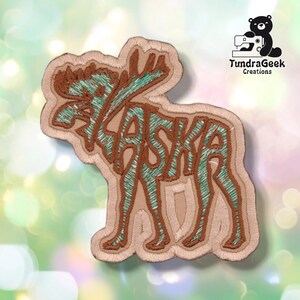 Alaska Moose Patch | Word Art Design | Alaskan Souvenir Gift | Alaska Made