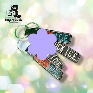 Fuck ICE Embroidered Keychain - Anti ICE Protest Key Fob - Political Statement Keychain - Immigrant Rights Activist Gift - Handmade Snap Tab