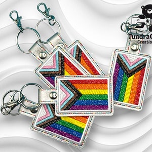 Progress Pride Flag Keychain
