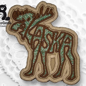 Alaska Moose 4in Embroidered Patch