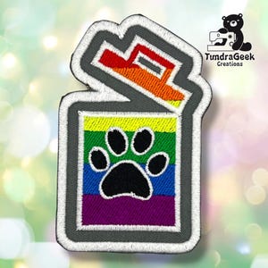 Furry Trash Pride Patch | Trash Can Paw Print Flag | Embroidered Sew-On | Alaska Made