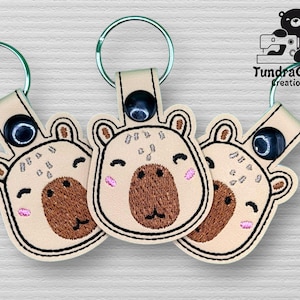 Capybara Embroidered Keychains