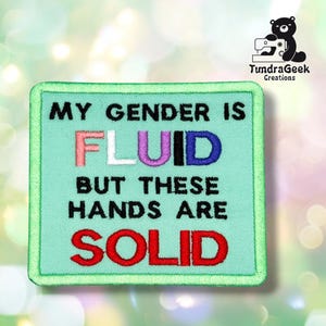 Gender Fluid Hands Solid Patch | Genderfluid Pride Statement | Embroidered Sew-On | Alaska Made