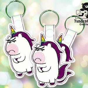 Grumpy Unicorn Keytag