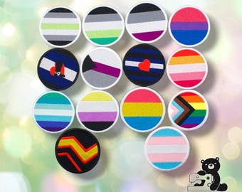 Runder Pride Patch | 3-Zoll gestickter Aufnäher | LGBTQ Aufnäher zum Aufnähen | Pride Flagge Aufnäher | Bügelfolie