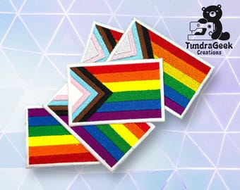 Progress Pride Rectangular Sew-On Patch