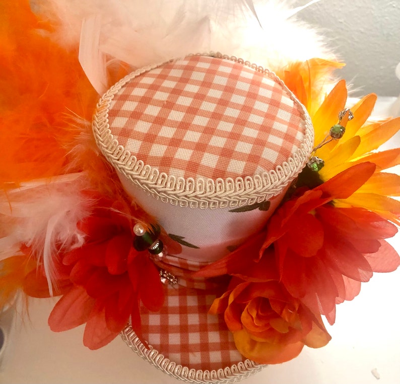 Peach Tea Top Hat Tea Party Hat Derby Hat Party Hat Garden Etsy