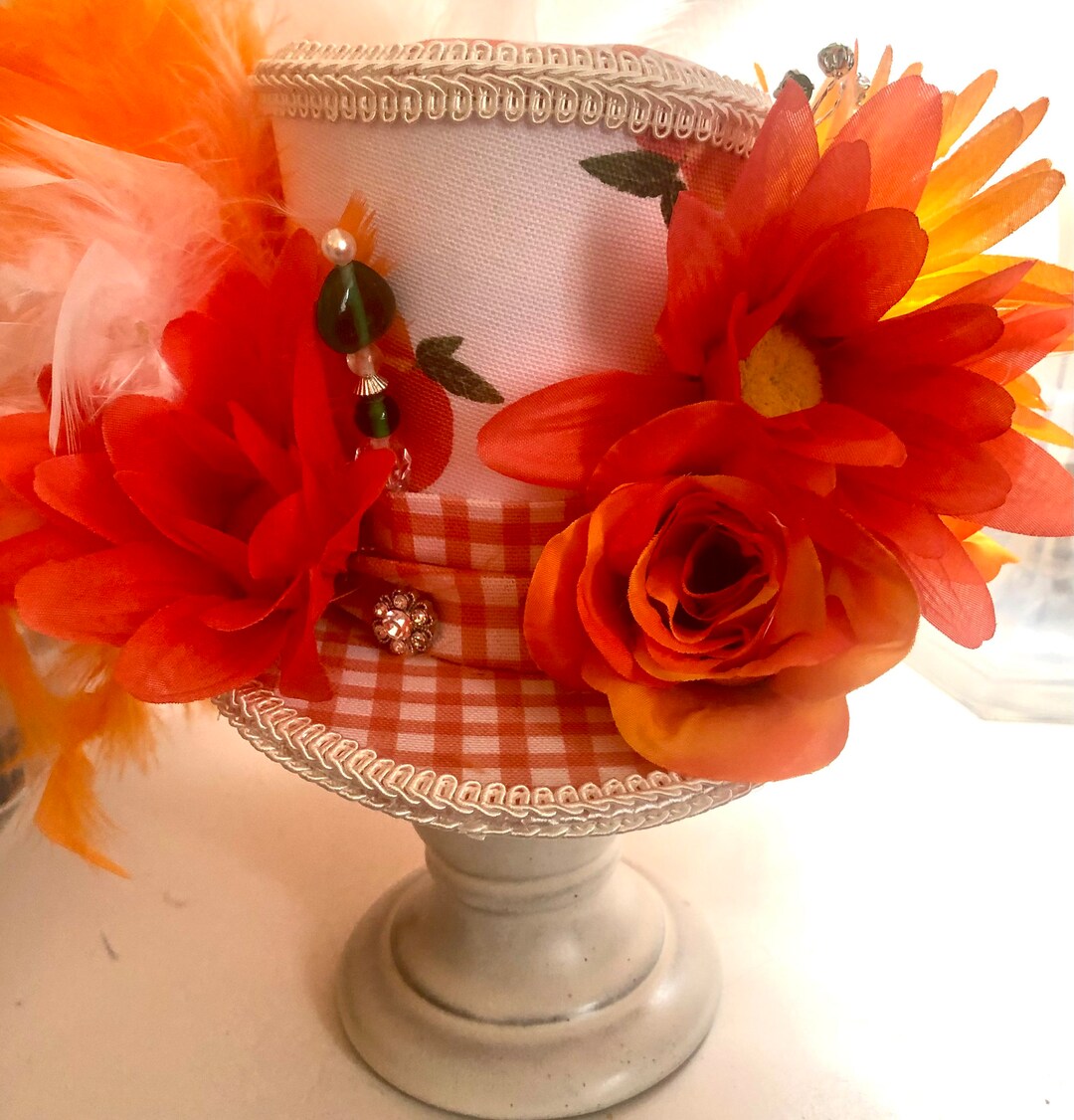 Peach Tea Top Hat Tea Party Hat Derby Hat Party Hat Garden Etsy