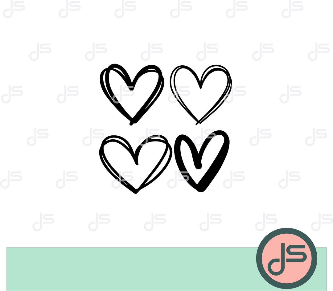 Heart Bundle SVG, Heart Svg, Hand Drawn Heart Svg, Sketch Heart Svg ...