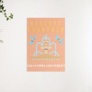 FSU Wescott Fountain Print, Gallery Wall Set, Printable Wall Art, DIGITAL DOWNLOAD, Colorful Preppy Poster, Florida State University Art