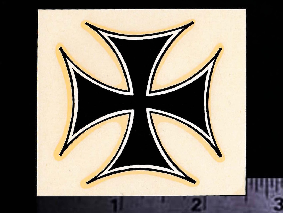 MALTESE Iron Cross Original Vintage 1960s Racing Water Slide Decal Ed