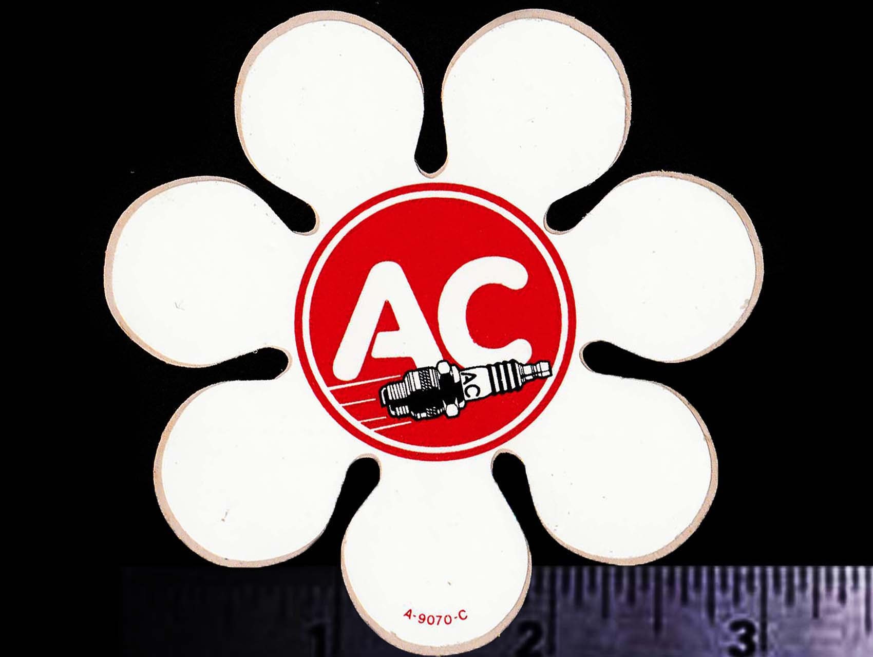 AC Spark Plugs Flower Original Vintage 1960's 70's Racing Decal/sticker
