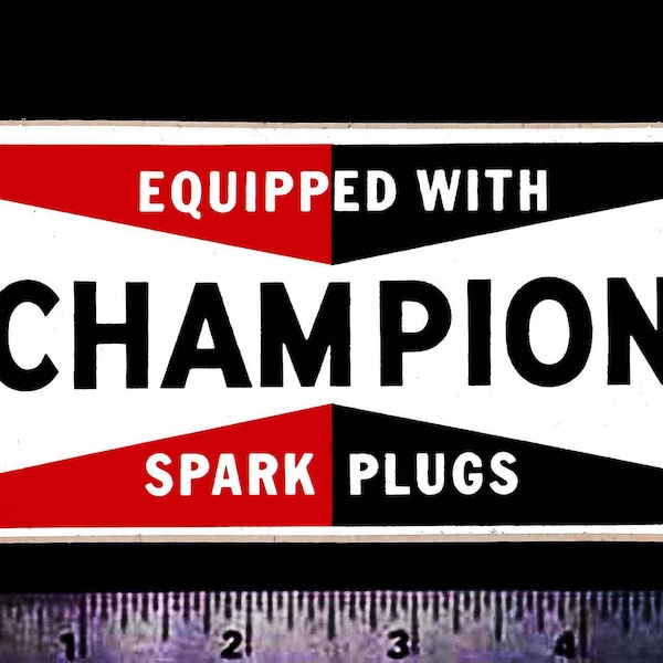 CHAMPION SparkPlugs - Original Vintage 1960's 70's Racing Decal/Sticker - NHRA Nascar