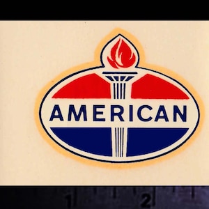 AMERICAN Oil Company - Original Vintage 1960&#39;s Racing Water Slide Decal Standard Oil NHRA Hot Rod Nascar