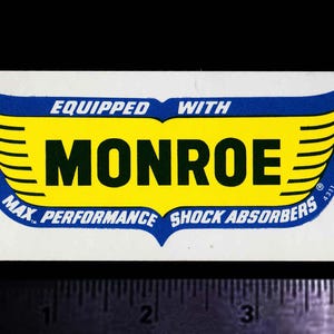 MONROE Shock Absorbers - Original Vintage 1960&#39;s 70’s Racing Decal/Sticker