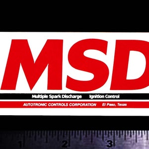 MSD Multiple Spark Discharge Ignition - Original Vintage 1970&#39;s Racing Decal/Sticker 4.25”