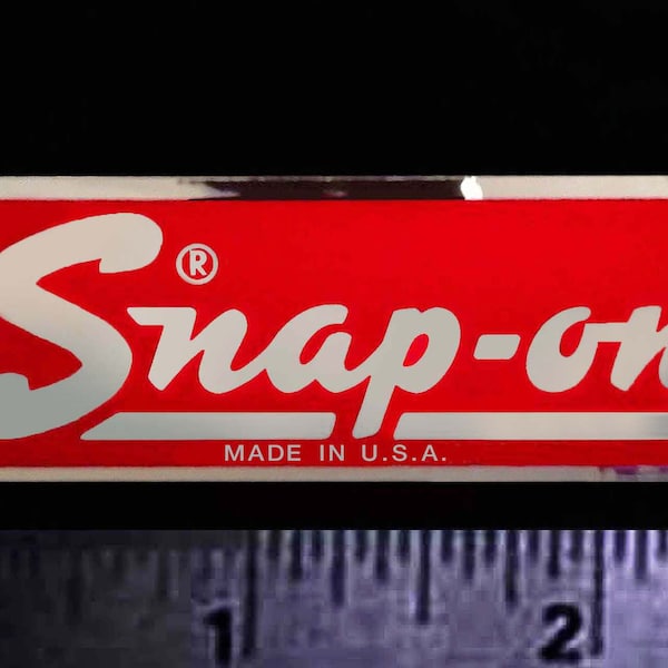 SNAP ON TOOLS - Original Vintage 1970's Racing Chrome Foil Decal/Sticker - 2 1/2  Inch Size Hot Rod Tool Box Garage