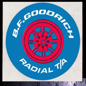 B.F. GOODRICH Radial T/A Tires - Original Vintage 1960's 70's Racing Decal/Sticker NHRA Nascar Indy 500 Hot Rod Tool Box Garage