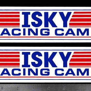ISKY RACING CAMS - Set of 2 Original Vintage 1970&#39;s Racing Decals/Stickers Iskenderian Cams Nascar Nhra Indy 500 Hot Rod Garage