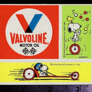 VALVOLINE Motor Oil - Original Vintage 1960&#39;s 70&#39;s Racing Decals/Stickers  NHRA Dragster - NASCAR Indy 500 Hot Rod
