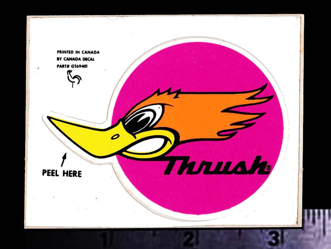THRUSH Glasspack Mufflers Original Vintage 1960's 70's Racing Decal