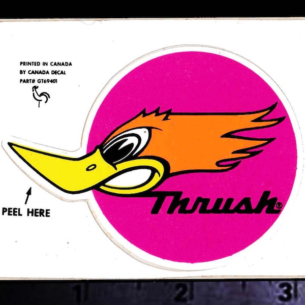 THRUSH Glasspack Mufflers - Original Vintage 1960's 70's Racing Decal/Sticker A